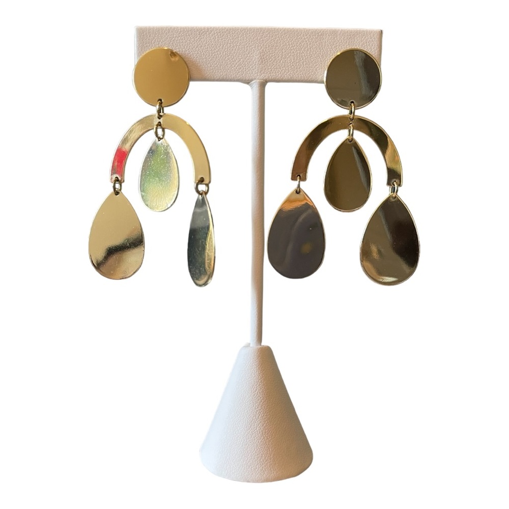LOFT | Gold Toned Modern Chandelier Earrings